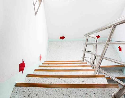 stairwell in a modern building with light into the building.